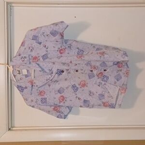 Tap & Co Petite Short Sleeve Button Up Blouse - Size Medium
